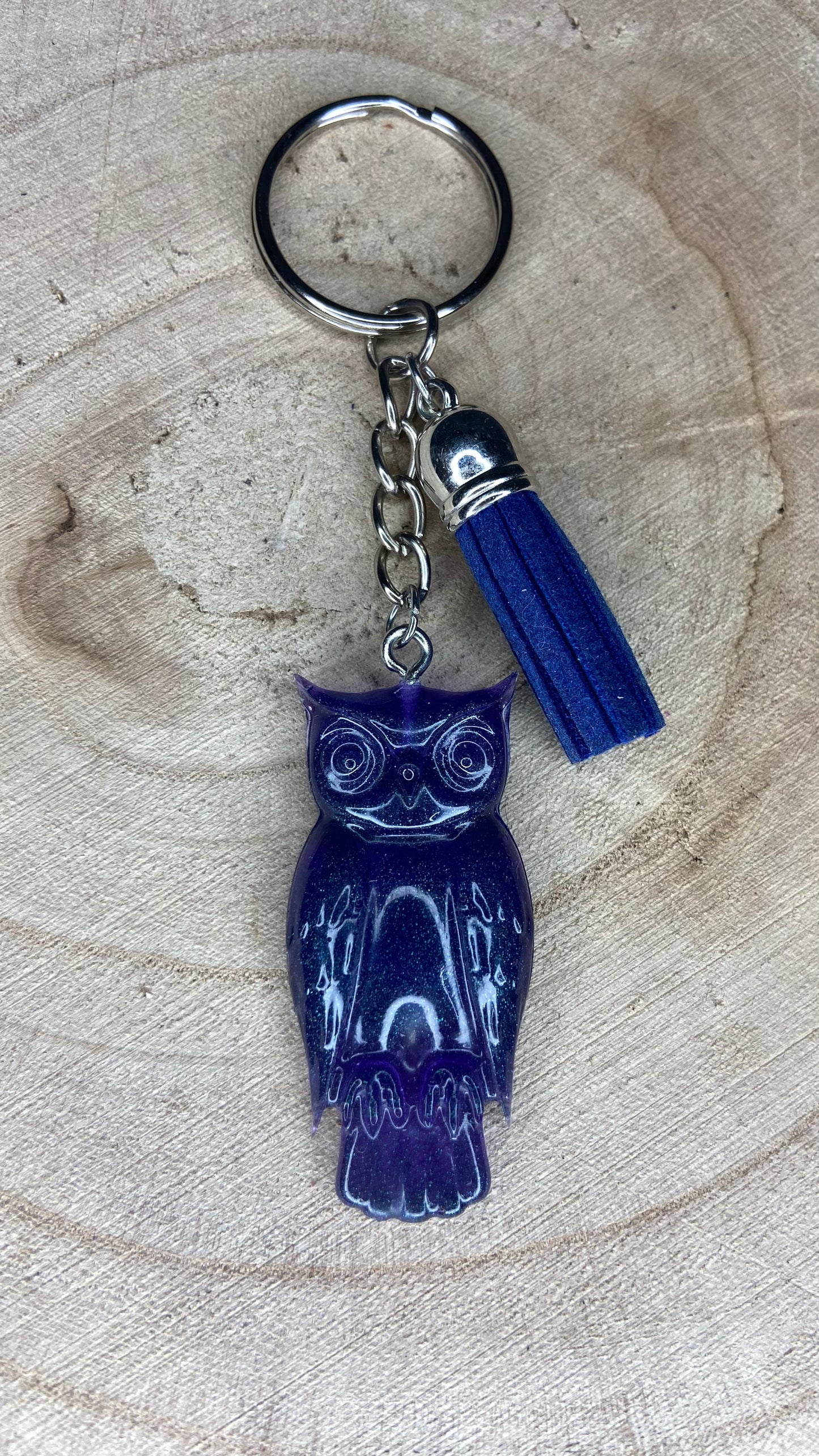 Porte clés Hibou - Bleu