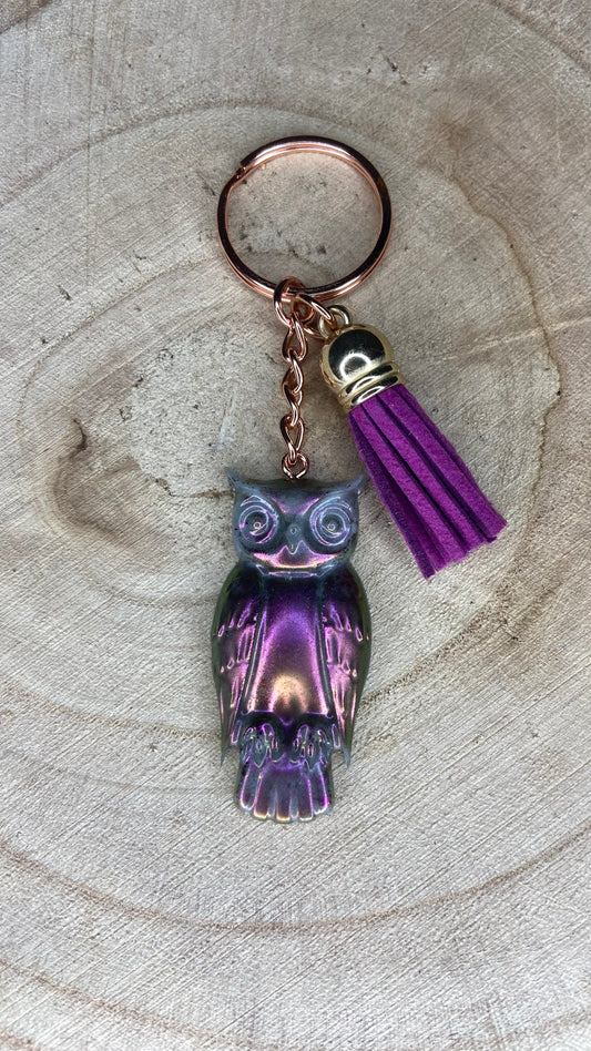 Porte clés Hibou - Violet